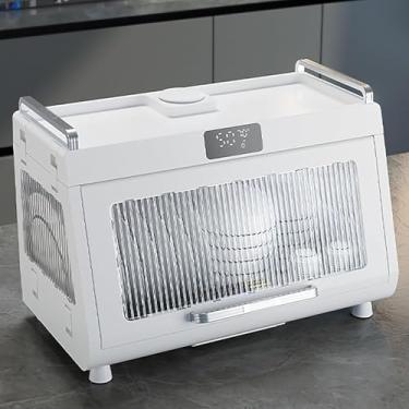 Imagem de Armário De Desinfecção De Cozinha, Escorredor De Pratos De Esterilização Uv, Caixa De Armazenamento De Utensílios De Mesa Para Armário De Cozinha Desi, White 2, 19.4"x11.8"x13.6"