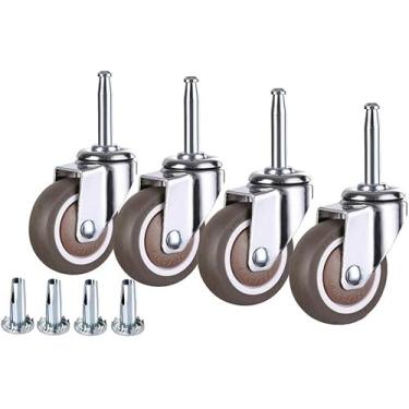 Imagem de Berço De Bebê Rodízios Silenciosos De Borracha 2 Ih M8 Haste Com Freio Rodas De Carrinho De Móveis Giratórias Universais Seguras Para Carpete De Piso Haood 4 Pacotes, 4 swivel