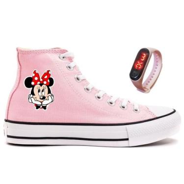 Imagem de Tênis Minnie Do Mickey Desenho Meninos E Meninas Com Relógio - Milene 