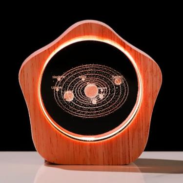 Imagem de Bola de cristal com sistema solar 3D com base de LED, decoração de modelo de sistema solar, ciência, astronomia, presentes, Deus abençoe o mundo, Páscoa, espaço religioso, decoração