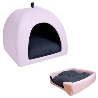 Imagem de Cama Casinha Iglu 2x1 Toca Caminha Casa Almofada Cachorro G COR:rosa