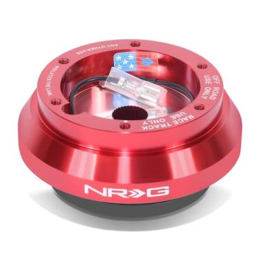 Imagem de NRG Innovations Cubo curto para volante estilo corrida, eixo de direção de alumínio bloqueável, unidade adaptadora de liberação rápida com padrão de parafuso de 6 x 70 mm, para Toyota/Scion, vermelho