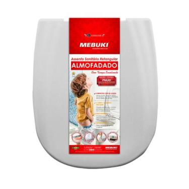 Imagem de Assento Sanitário Pra Vaso Almofadado Retangular Cinza Claro Paris Ide