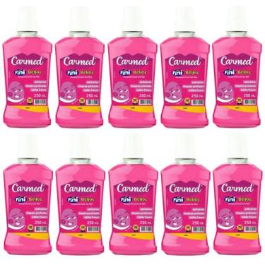 Imagem de Kit Enxaguante Bucal Carmed Fini Beijos Com 10 Unidades De 250ml Cada 