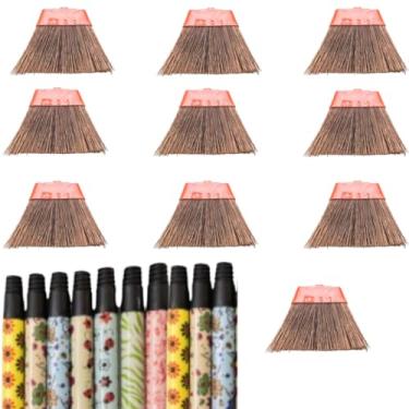 Imagem de Kit com 10 Vassouras de Piaçava, Cabo Decorado