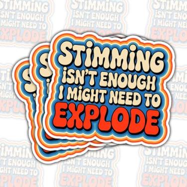Imagem de 3 peças Stimming Isn't Enough I Might Need to Explode adesivo Neurodivergent ADHD Autism Quote Vinyl Decal impermeável para laptop, diário, presente para adultos autistas e defensores – 7,6 cm