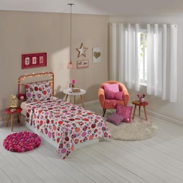 Imagem de Jogo de Cama 100% Algodão Solteiro Estampado Minnie 1,40 m x 2,10 m Com 3 peças