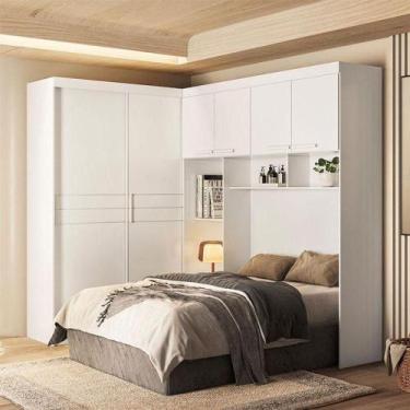 Imagem de Quarto Modulado Casal Ambiente Florença Branco Brilho - Moval - MOVAL 