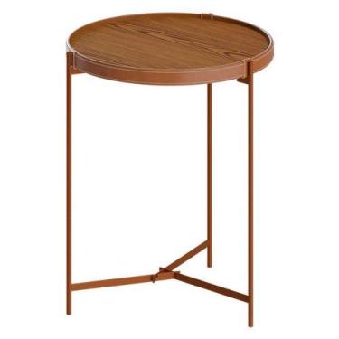 Imagem de Mesa Lateral Aqua Pequena Freijó Cobre - Imcal - IMCAL MÓVEIS