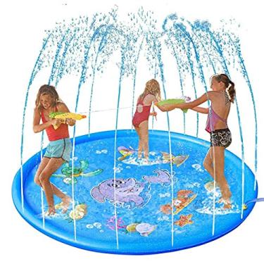 Imagem de Splash Sprinkler Piscina Tapete de Água Infantil de Brincar para Crianças (Tema Marinho), Ideal para Festas de Aniversário, Verão e Praia