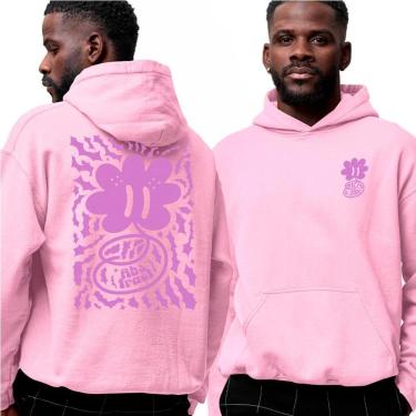Imagem de Moletom Canguru Com Capuz‎ Urban Pink Flower Street Abstract-Unissex