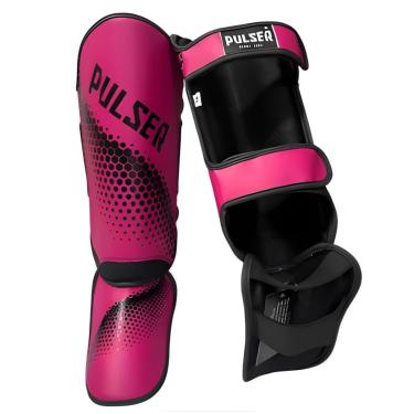 Imagem de Caneleira Muay Thai Kickboxing Rosa Hexa Preto 20mm PU Pulser Fight-Unissex