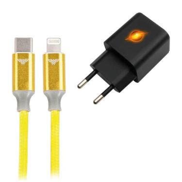 Imagem de Carregador Gan Flash Cabo Usb C X Lightning Mulher Maravilha - 5+