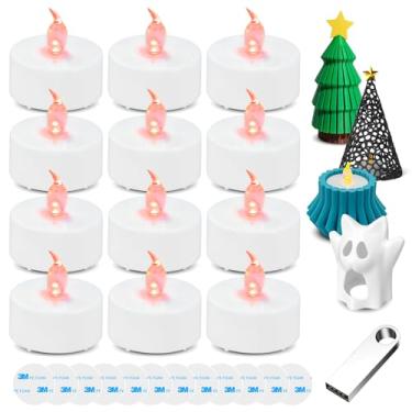 Imagem de Kit de luz LED DIY para lâmpadas impressas em 3D - compatível com Bambulab KC008, KC017, KC018 - Perfeito para suportes de luz de chá impressos em 3D personalizados, lâmpadas de castiçal - Vermelho