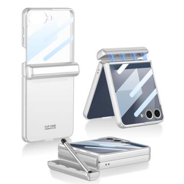 Imagem de SHIEID Capa para Galaxy Z Flip 7 com caneta Stylus, capa protetora com dobradiça magnética com protetor de tela integrado e suporte para caneta S – Capa de corpo inteiro 360° para Samsung Z Flip 7