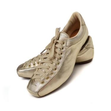Imagem de Tênis Feminino de Couro Amo Calçados Champanhe, 36