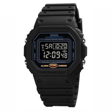 Imagem de Relógio Masculino 1628 Esportivo Digital Militar Multifuncional Original Retrô Luz Led (Preto)