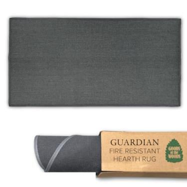 Imagem de Goods of the Woods Tapete retangular de fibra de vidro carvão 5 x 4 – proteção à prova de fogo de 537 °C, certificado NFPA classe 1, 50% mais grosso, revestimento de vinil antiderrapante – lareira