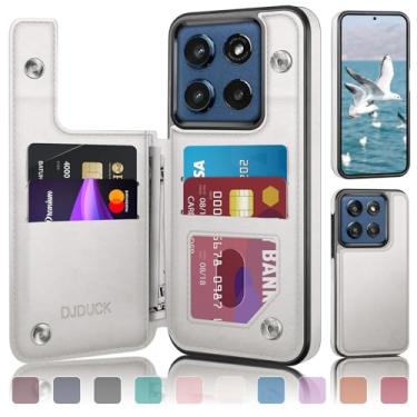 Imagem de DJDUCK Capa carteira projetada para Moto G Stylus 2025 com suporte para cartão, [capa de fecho magnético] [proteção de couro com bloqueio de RFID] à prova de choque feminina e masculina para Moto G