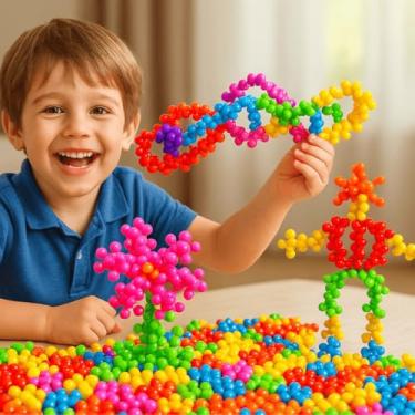 Imagem de Blocos De Montar Super Star 80 Peças Educativo Brinquedos Educativo Pedagógico Aluno - Crie e Brink