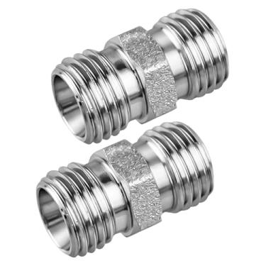 Imagem de 2 peças de adaptadores de acessórios de aço carbono M14 para M14 aptos para adaptação de mini escavadeira, redução ou ampliação, conector de encaixe de tubo reto de porta completa