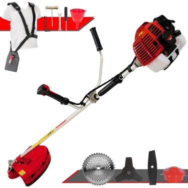 Imagem de Aparador de Grama Completo Kawashima KW43L À Gasolina 2 Tempos 43cc 10.000rpm 1,7HP de Potência Com Kit 3 Lâminas de Corte e Cabeçote de Nylon
