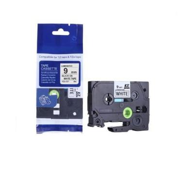 Imagem de Fita Compatível Brother Tz Tze 221 Branca Letra Preta 9mm - Genérica B