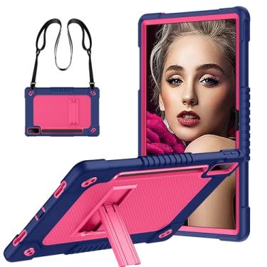 Imagem de FIEWESEY Capa para Lenovo Tab P12, capa para tablet Lenovo Tab P12 de 12,7 polegadas, resistente à prova de choque com alça de ombro para Lenovo Tab P12 2023/2024/Xiaoxin Pad Pro (azul marinho/rosa)