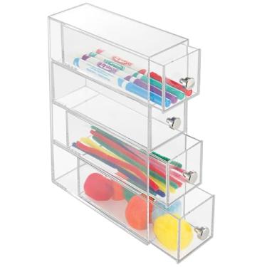Imagem de iDesign 36560EU Organizador de cosméticos com 4 gavetas, conjunto de 1, transparente