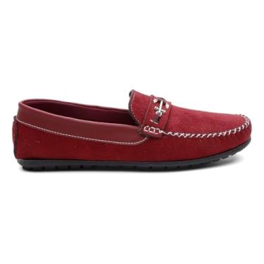 Imagem de Sapato Mocassim Sapatilha Masculina Docksider Sapato Moderno Bordô-40