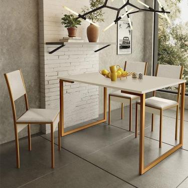 Imagem de Mesa de Jantar e Cadeiras Steel Estilo Industrial Pés em Aço