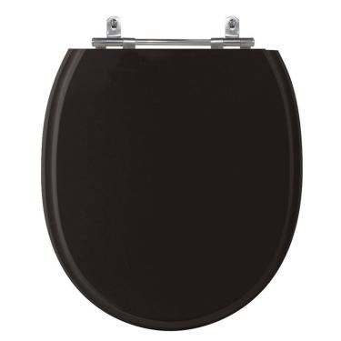 Imagem de Assento Laqueado Village Preto Tampa Vaso Deca Em Mdf Preto