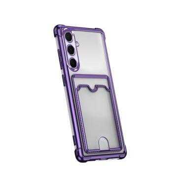 Imagem de Danglyld Capa de cartão transparente para Galaxy A54 5G, capa carteira transparente de ajuste fino com compartimento para cartão de crédito, bolso para cartão de crédito, capa protetora à prova de