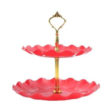 Imagem de Suporte De Bolo De Camada Dupla Redondo Para Festa De Casamento, Prato