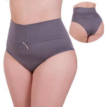 Imagem de Kit 5 Calcinha Plus Size Cintura Alta Tanga Grande Cós Alto Thamires 5
