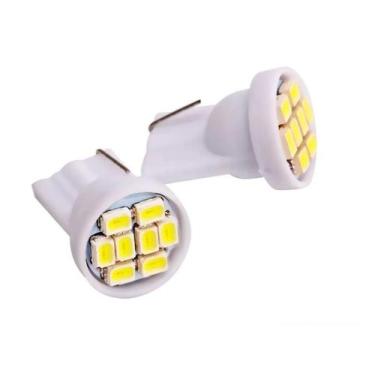 Imagem de 100 Lampadas Carro Moto T10-8 Leds Pingo Cg Titan Fan Xr - Blue Lion