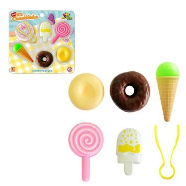 Imagem de Kit comidinha comida cozinha infantil sorvete bolo doceria mercadinho 
