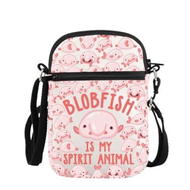 Imagem de PLITI Bolsa tiracolo para fãs de blobfish presente Blobfish Is My Spirit Animal para amantes de animais marinhos, Spirit Blobfish Zcbag