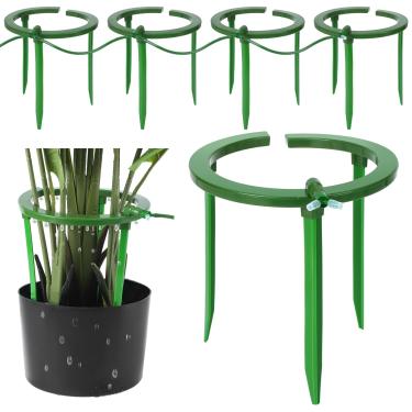 Imagem de Tujoe 4 conjuntos de anéis de água, suporte de 3 pernas, anel de gotejamento emissor de gotejamento com encaixe de entrada farpada de 1/8 polegada, estacas removíveis para sistema de irrigação de