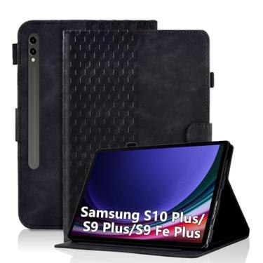 Imagem de Varohix Capa para Samsung Galaxy Tab S10+ Plus 2024 / S9 FE+ Plus/S9+ Plus 12,4 polegadas 2023 de couro magnético multi-ângulo com suporte para cartão Galaxy Tab S9+/S9 FE+ - preta