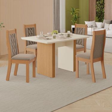 Imagem de Conjunto de Sala de Jantar Manoela 1,20 com 4 Cadeiras 100% MDF