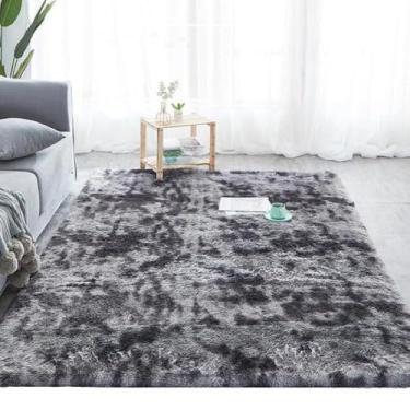 Imagem de Tapete Luxo Felpudo 1,00x1,50m Para Sala e Quarto(Cinza Mesclado)
