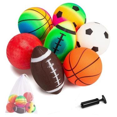 Imagem de Pacote com 7 bolas de playground Innotoys com bomba e bolsa de armazen