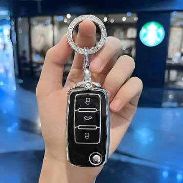 Imagem de Capa De Chave Flip TPU Para Carros VW Polo Golf Passat Tiguan Beetle C