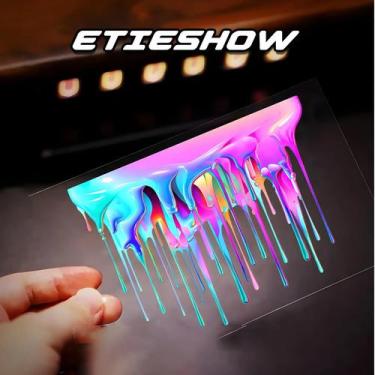 Imagem de Adesivos De Interior De Carro Em Vinil Com Pintura Fluida Colorida De 