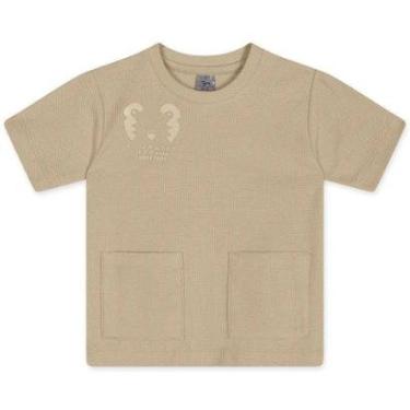 Imagem de Camiseta Manga Curta Tigor T Tigre Com Bolsos Bege-Masculino