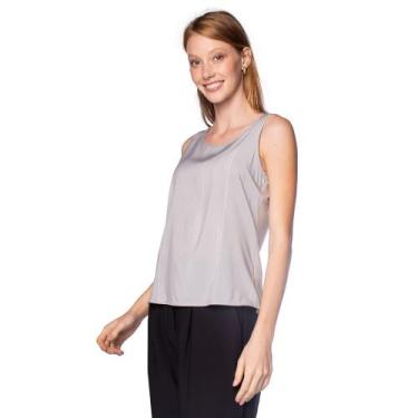Imagem de Blusa Feminina Cativa Regata Detalhe Frontal Cinza/Branco, Cinza, P