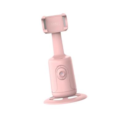 Imagem de AsrMyjcx Suporte para celular com rastreamento facial automático, estabilizador de gimbal para celular, rotação de 360° para gravação de vídeo ao vivo, Rosa