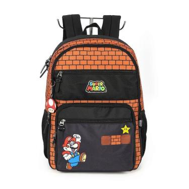 Imagem de Mochila de Costas Luxcel Super Mário Comp Laptop Marrom-Masculino