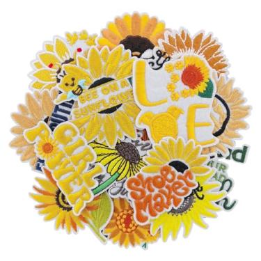 Imagem de 15 peças de adesivos de afirmações positivas, remendo bordado com tema campus, adesivos de jaqueta, passar a ferro